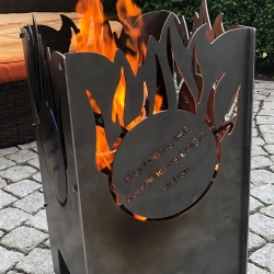 Feuerkorb aus Stahl mit Ihrem Wunschlogo